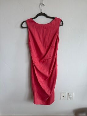 Nicole Miller Sleeveless Midi Dress in Coral